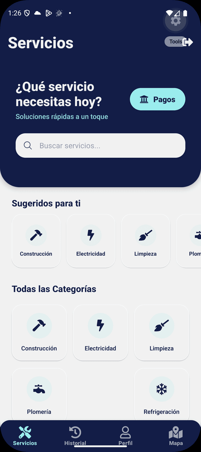 Mockup App ServicioExpress